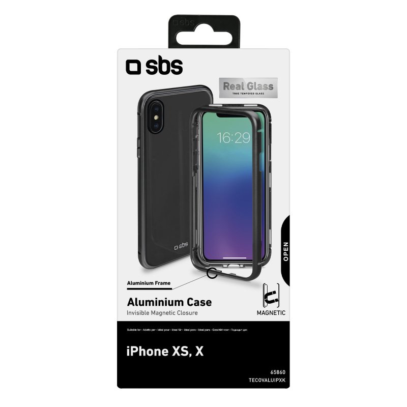 Aluminium and tempered glass cover for iPhone XS/X