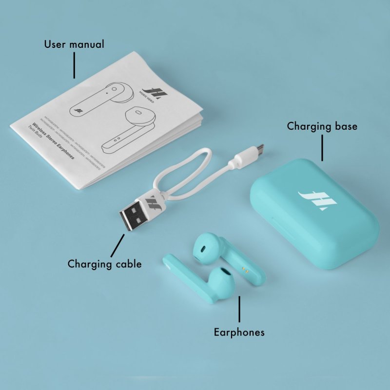 TWS Beat – Twin earphones with automatic ON-OFF and charging case