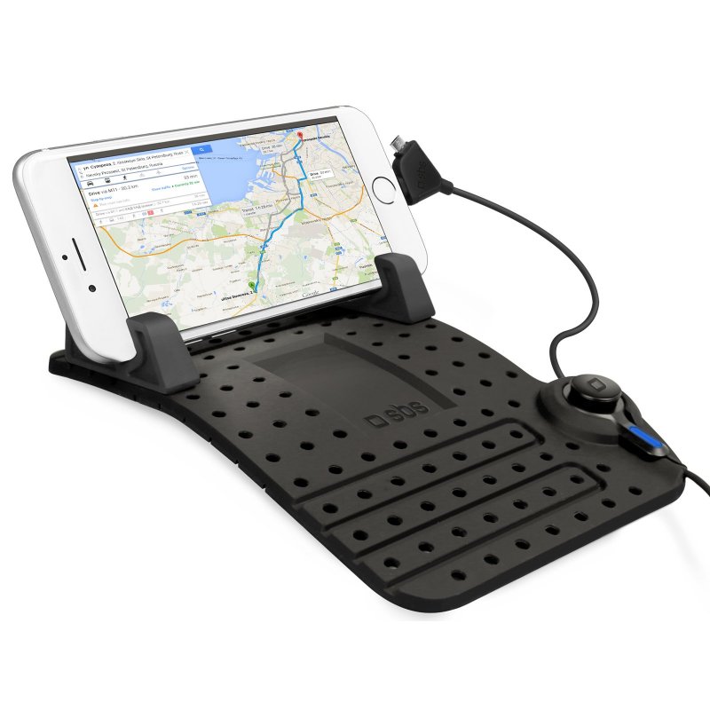 Smartphone slip-proof pad for dashboard or desk with charging function