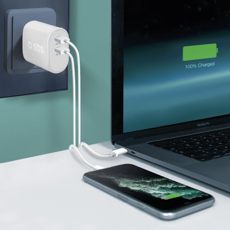 35W Power Delivery Wall Charger with two USB-Cs