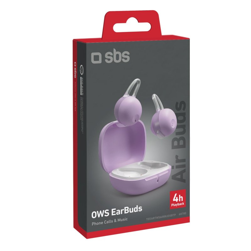 OWS earphones with ear hooks and charging case