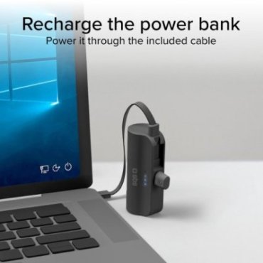 5000 mAh powerbank with stand function and integrated cable