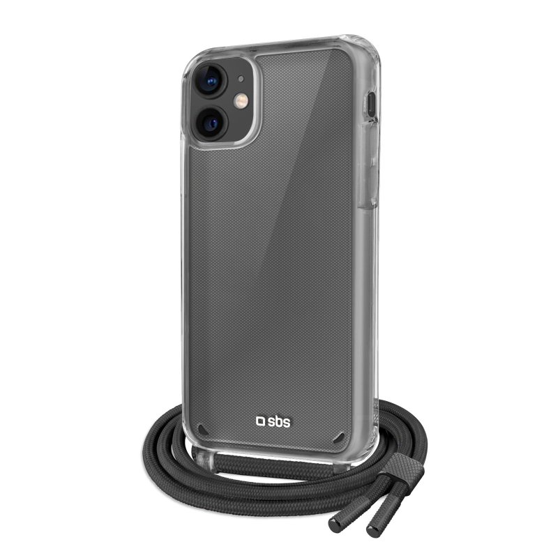 Transparent cover with coloured neck strap for iPhone 12/12 Pro