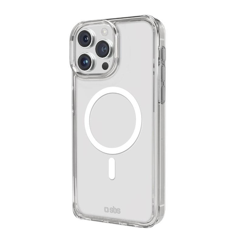 Rigid transparent case compatible with MagSafe charging for iPhone 15 Pro Max