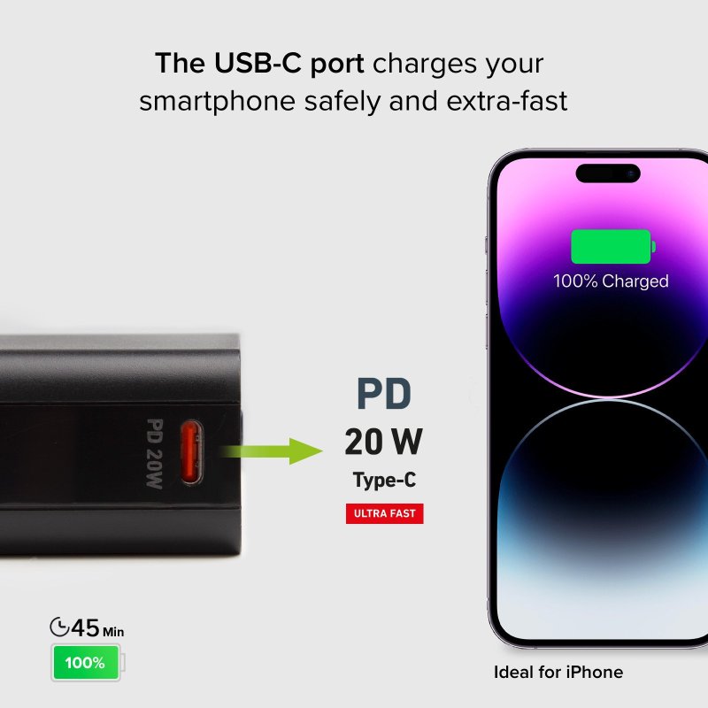 Power Bank 20,000 mAh - with Power Delivery technology and LCD display