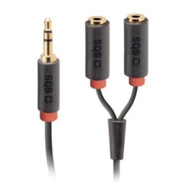 Cavo audio stereo Jack 3,5 mm con sdoppiatore per cellulari e smartphone