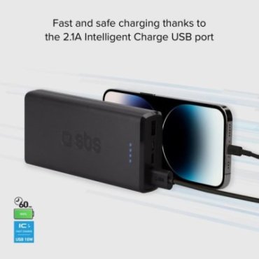 Fast charge powerbank: 20,000 mAh, 2 USBs