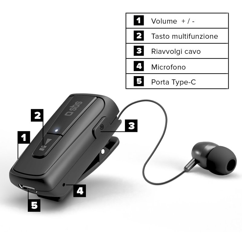 Wireless Earphones with roller clip