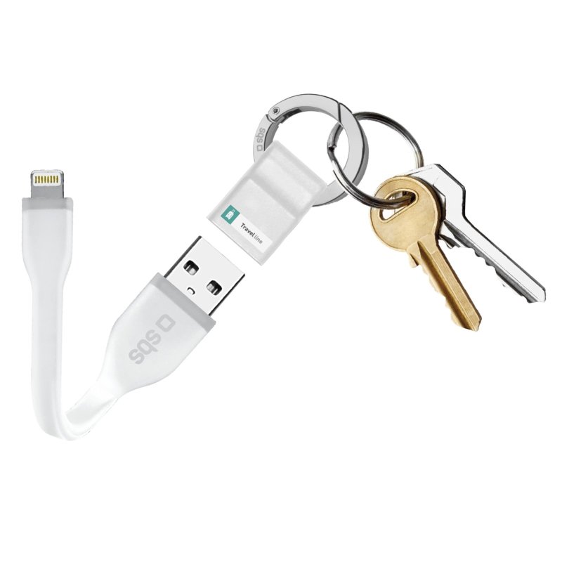 Power and data cable USB - Lightning with key chain