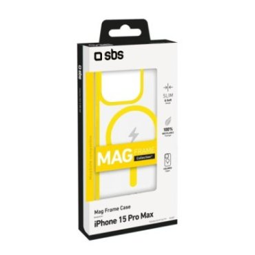 Cover for iPhone 15 Pro Max with coloured edges compatible with MagSafe charging