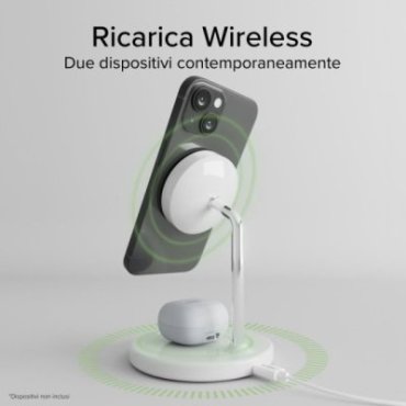 Qi2 2x1 Wireless Charging Station for iPhone 15/14/13/12, Android smartphones and wireless earphones