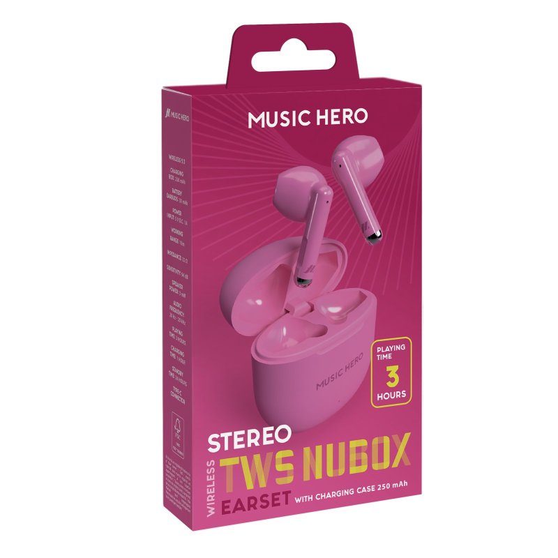 Nubox - True Wireless Stereo semi in-ear headphones