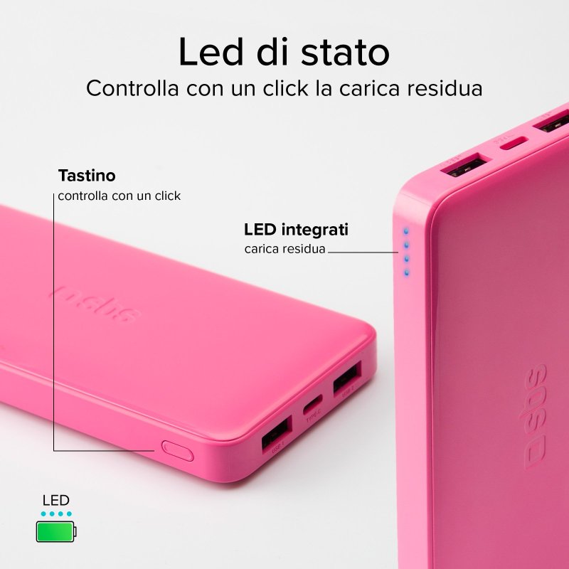 Fast charge powerbank: 10,000 mAh, 2 USBs