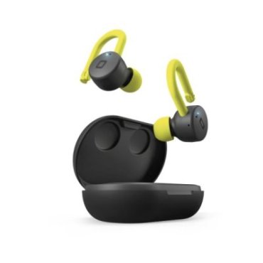 Auriculares TWS deportivos IPX5 con ganchos, controles táctiles y base de carga