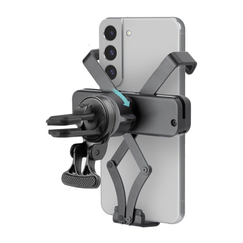 Car smartphone mount with gravity lock