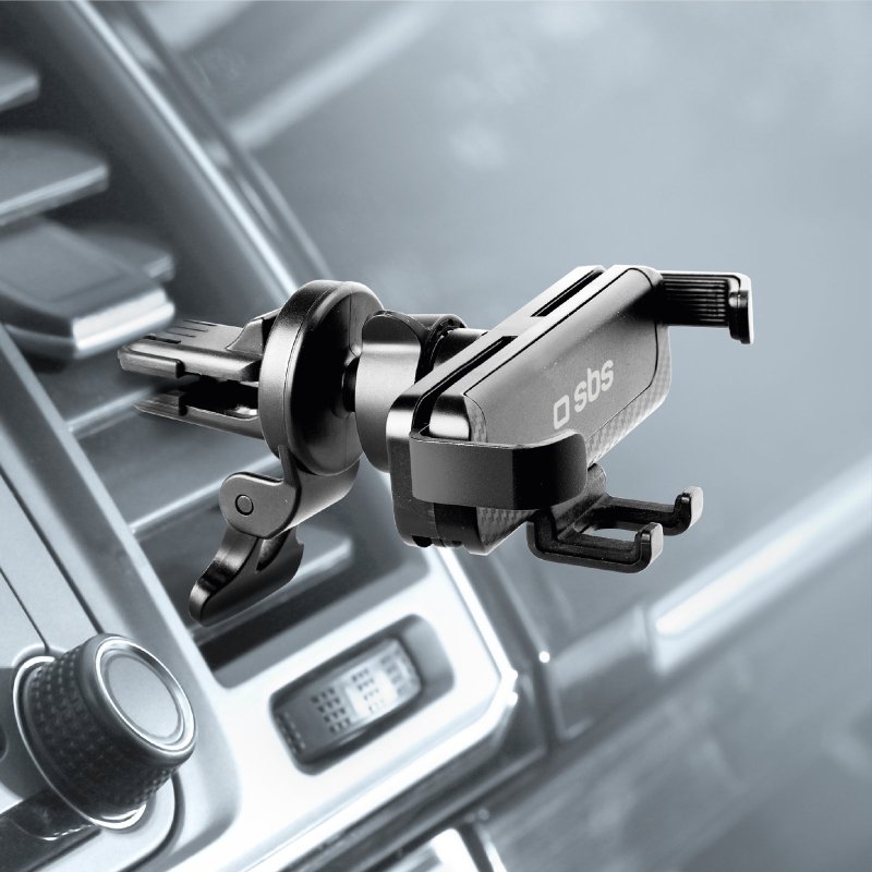 Car smartphone mount with gravity lock