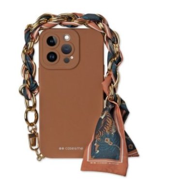 Funda para iPhone 14 Pro Max con cadena de muñeca y pañuelo