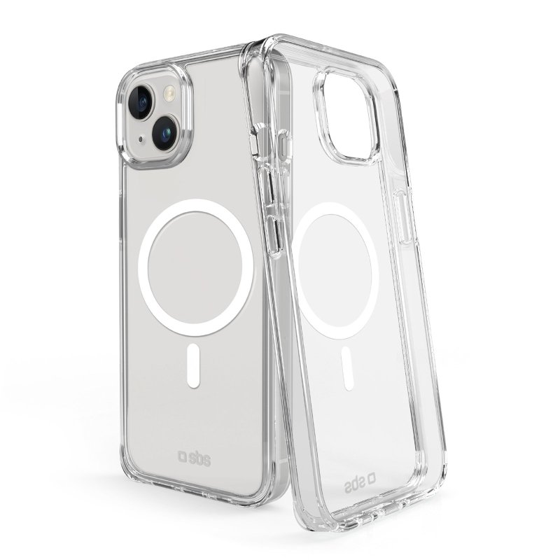 Rigid transparent case compatible with MagSafe charging for iPhone 15 Plus/14 Plus