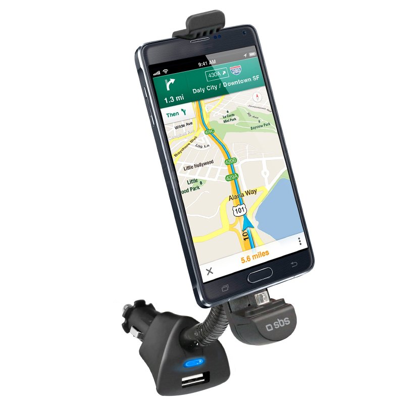 Support voiture Apple iPhone 5 avec chargeur allume cigare - Téléphones  Tablettes GPS