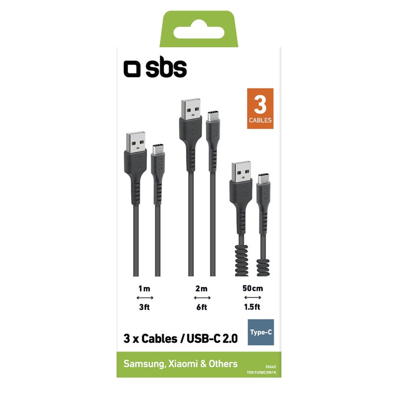 Cable de carga y transmision de datos USB-C de 2m, soport