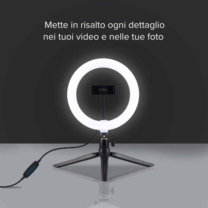 Tripod with 20cm Selfie Ring Light