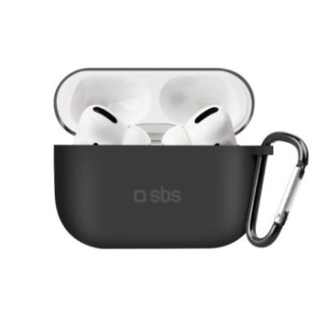 Funda de silicona con gancho para AirPods Pro 2 negro