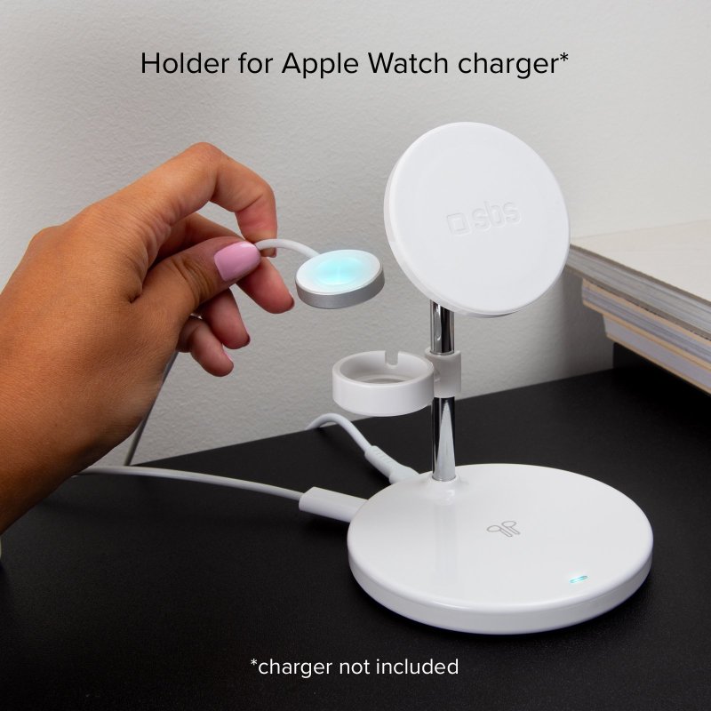 Station de Charge MagSafe pour iPhone, 3-en-1 avec Charge sans Fil pour  Apple Watch et AirPods - Blanc - Français
