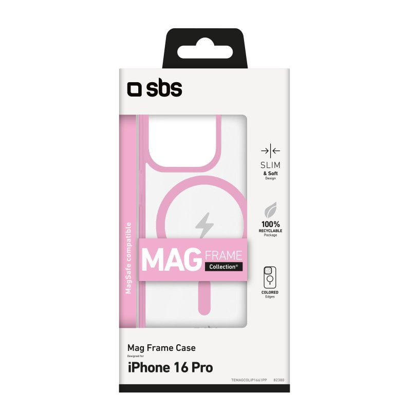 Cover for iPhone 16 Pro with coloured edges compatible with MagSafe charging