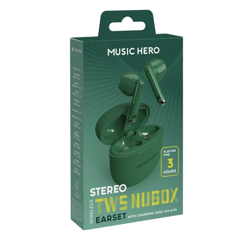 Nubox - True Wireless Stereo semi in-ear headphones