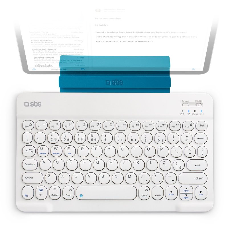 Portuguese wireless QWERTY keyboard with stand function