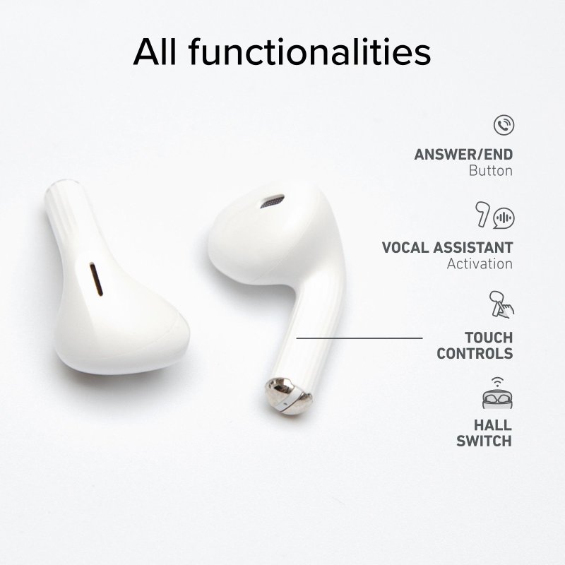 TWS earphones with 250 mAh charging case