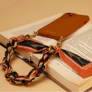 iPhone 13 cover with wrist chain and foulard