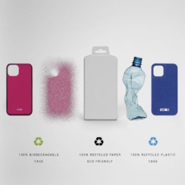 Rigid colourful cover in recycled plastic R-PET for iPhone 13 Mini