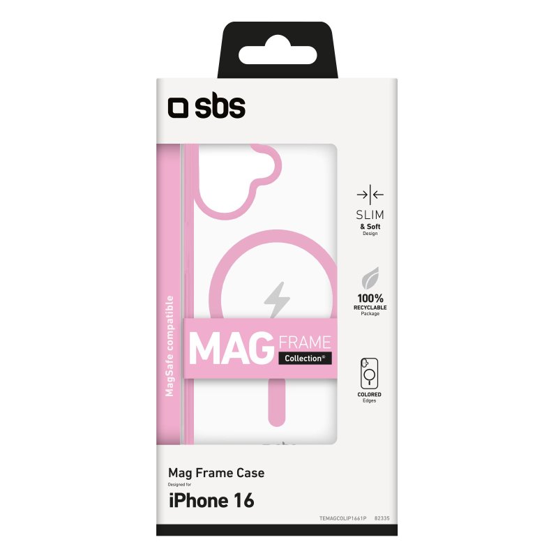 Cover for iPhone 16 with coloured edges compatible with MagSafe charging