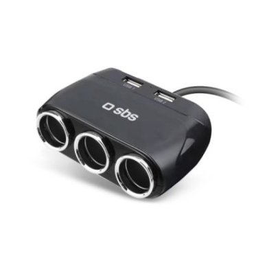 Chargeur de voiture multiprise avec deux ports USB