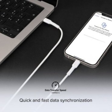 USB-C to USB-C charging and data cable for up to 240 watts of power