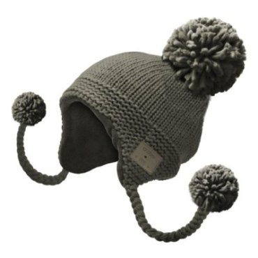 Gorro con auriculares inalámbricos, trenzas y pompón