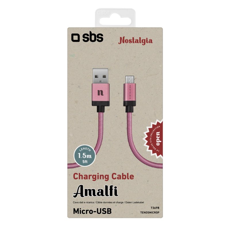 Amalfi Micro USB-USB 2.0 data and charging cable