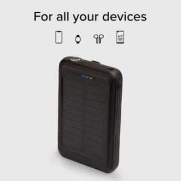 5000 mAh solar power bank with wireless charging