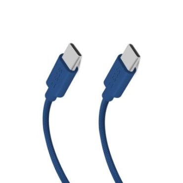 USB-C - USB-C fabric cable with cable clip, 1.5 m