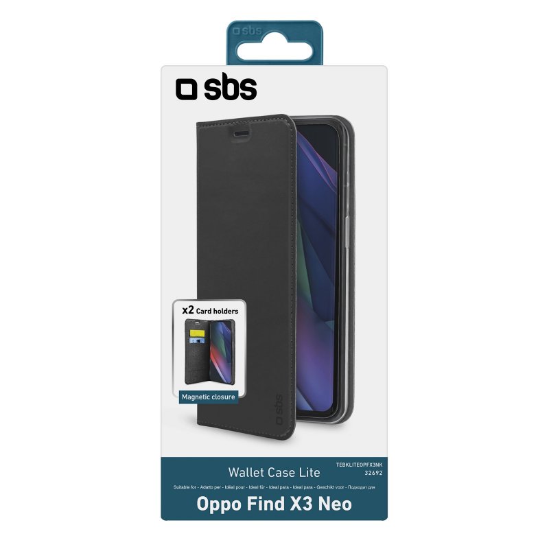 Book-style case with card holder pockets for Oppo Find X3 Neo