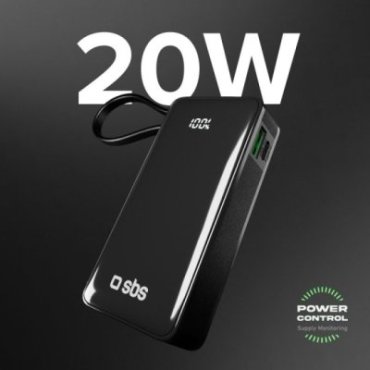 Power Bank 10,000 mAh with built-in USB-C cable