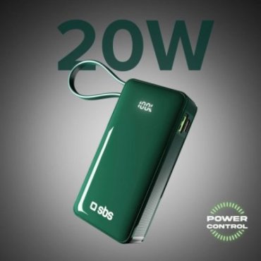 Power Bank 10,000 mAh with built-in USB-C cable