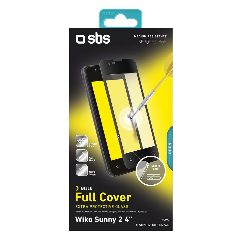 Full Cover glass screen protector for Wiko Sunny 2 4\"