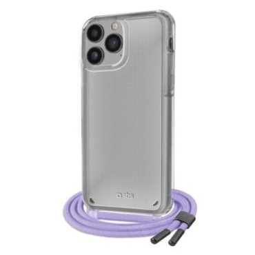 Cubierta transparente con cordón de colores para colgar del cuello para iPhone 14 Pro