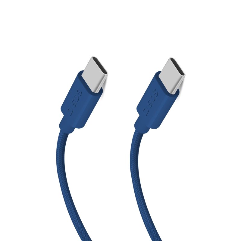 USB-C - USB-C fabric cable with cable clip, 1.5 m