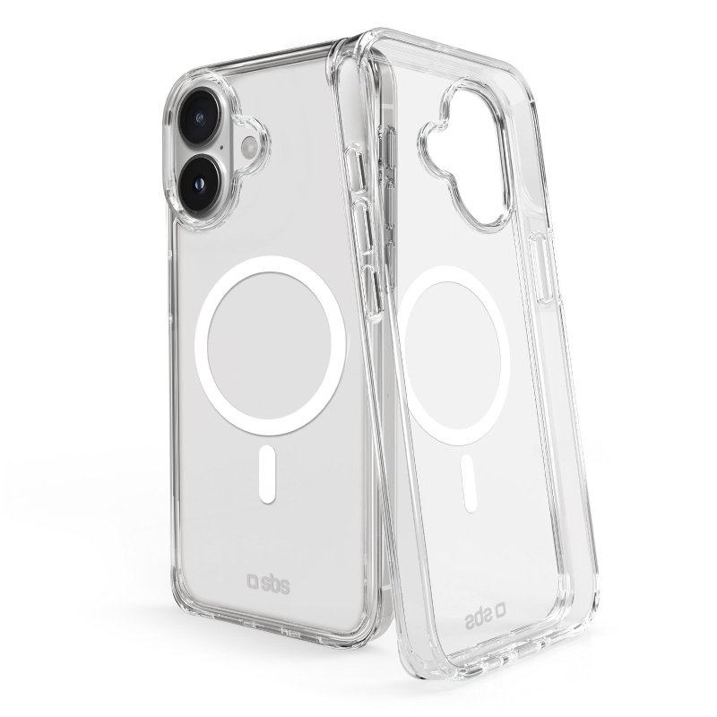 Rigid transparent case compatible with MagSafe charging for iPhone 16 Plus