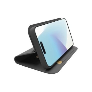 Custodia a libro con supporto stand e superficie soft touch per iPhone 16 Plus