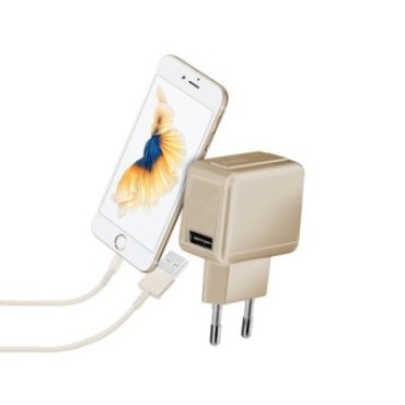 Gold Collection travel charger with 1 mAh USB port