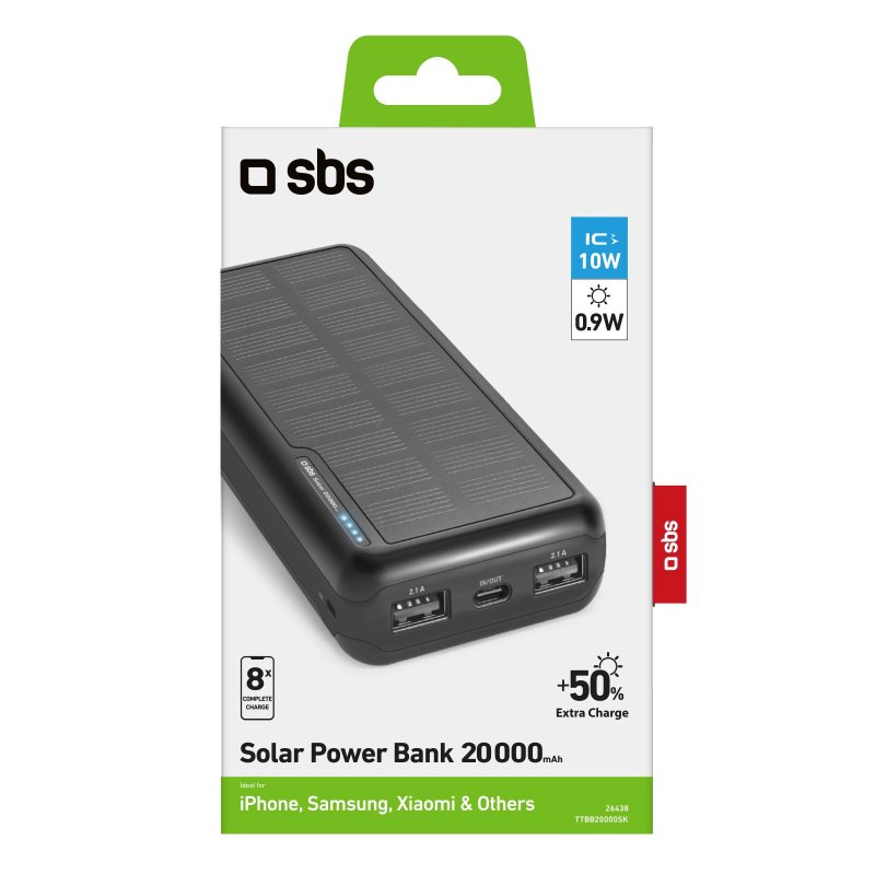 20,000 mAh Solar Power Bank